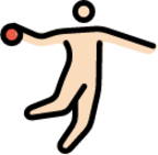 person playing handball: light skin tone emoji
