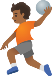 person playing handball: medium-dark skin tone emoji