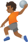 person playing handball: medium-dark skin tone emoji
