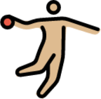 person playing handball: medium-light skin tone emoji
