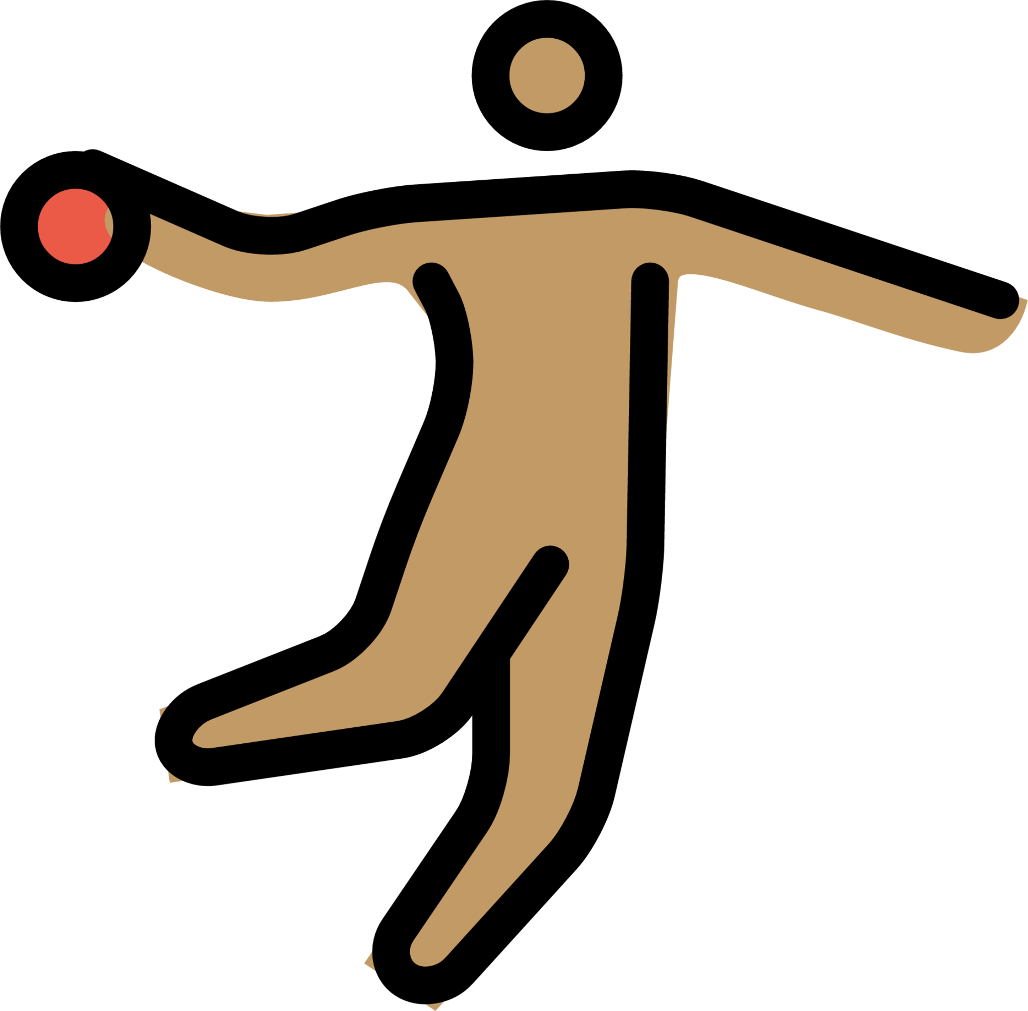 person playing handball: medium skin tone emoji