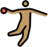 person playing handball: medium skin tone emoji