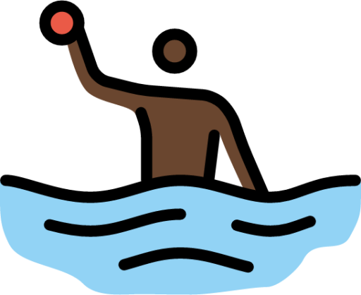 person playing water polo: dark skin tone emoji