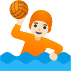 person playing water polo: light skin tone emoji