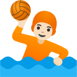 person playing water polo: light skin tone emoji