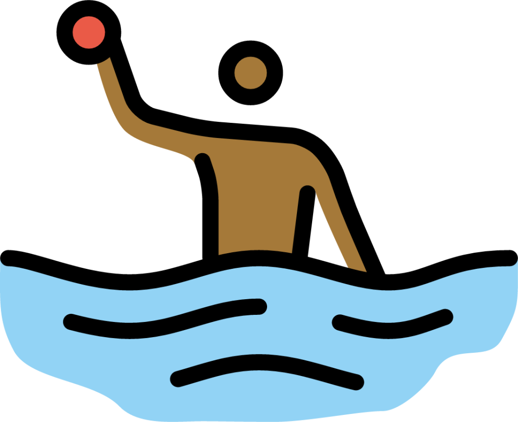 person playing water polo: medium-dark skin tone emoji