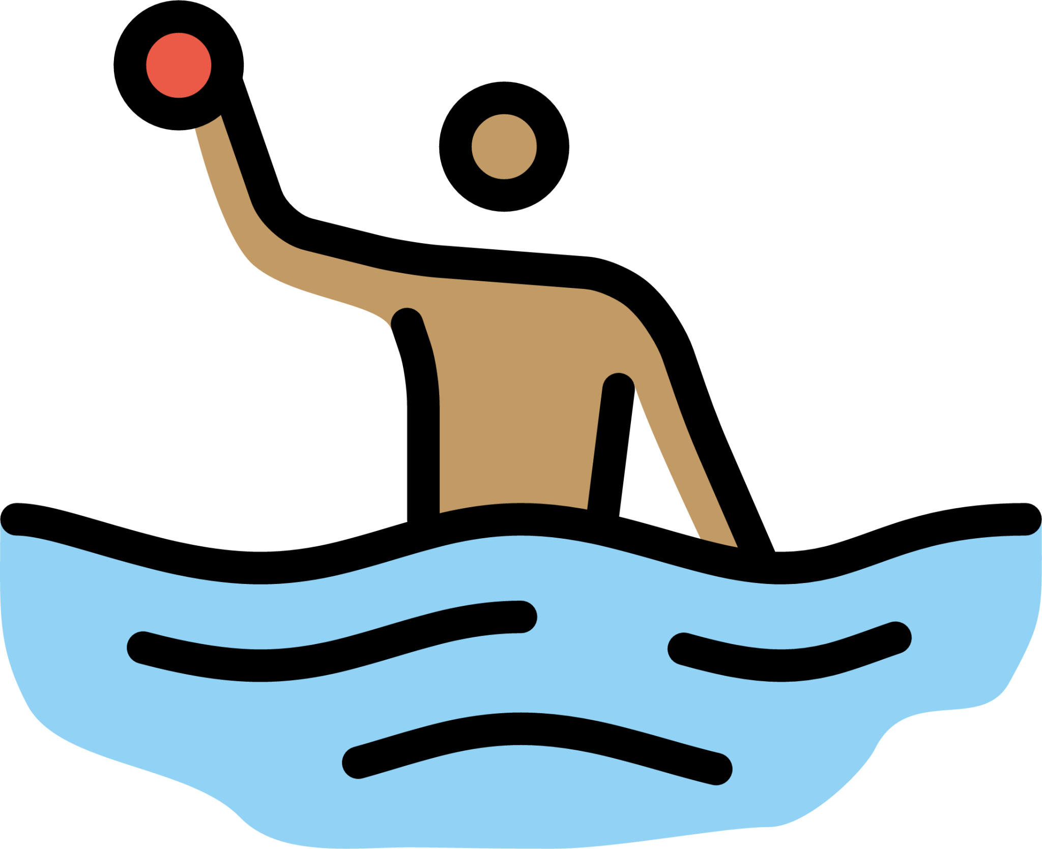 person playing water polo: medium skin tone emoji
