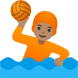 person playing water polo: medium skin tone emoji