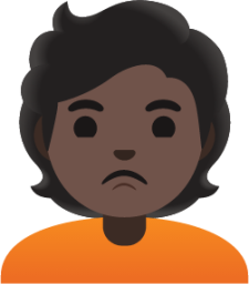 person pouting: dark skin tone emoji