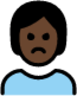 person pouting: dark skin tone emoji