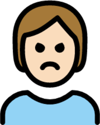 person pouting: light skin tone emoji