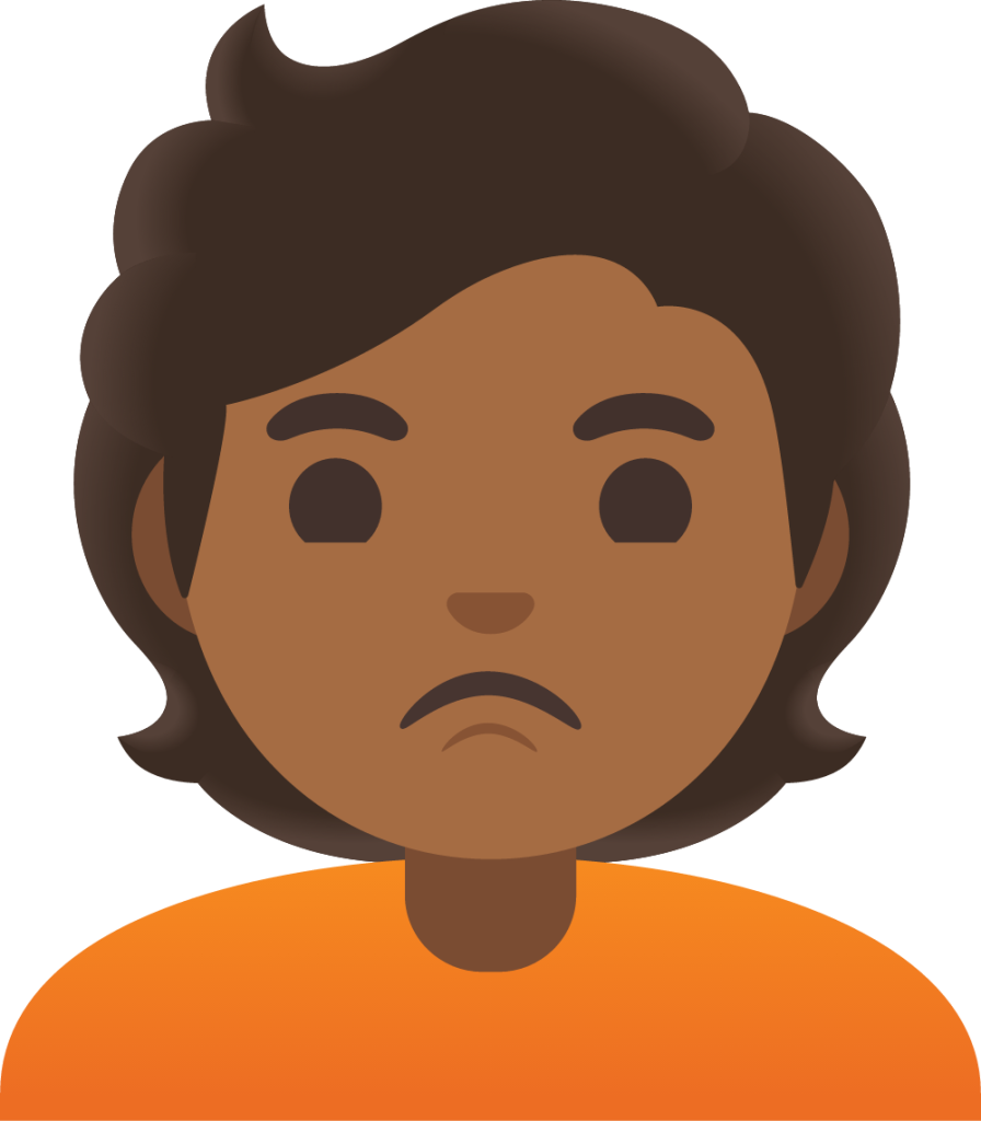 person pouting: medium-dark skin tone emoji
