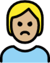 person pouting: medium-light skin tone emoji