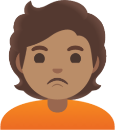 person pouting: medium skin tone emoji