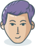 person purple hair man illustration