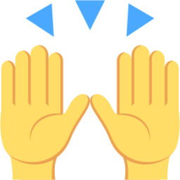 person raising both hands in celebration emoji