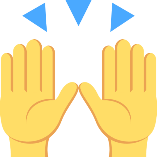 person raising both hands in celebration emoji