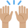 person raising both hands in celebration tone 3 emoji