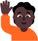 person raising hand dark emoji