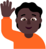 person raising hand dark emoji