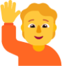 person raising hand default emoji