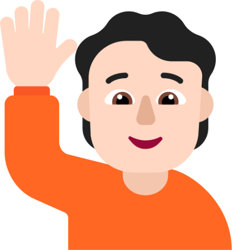 person raising hand light emoji