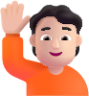 person raising hand light emoji
