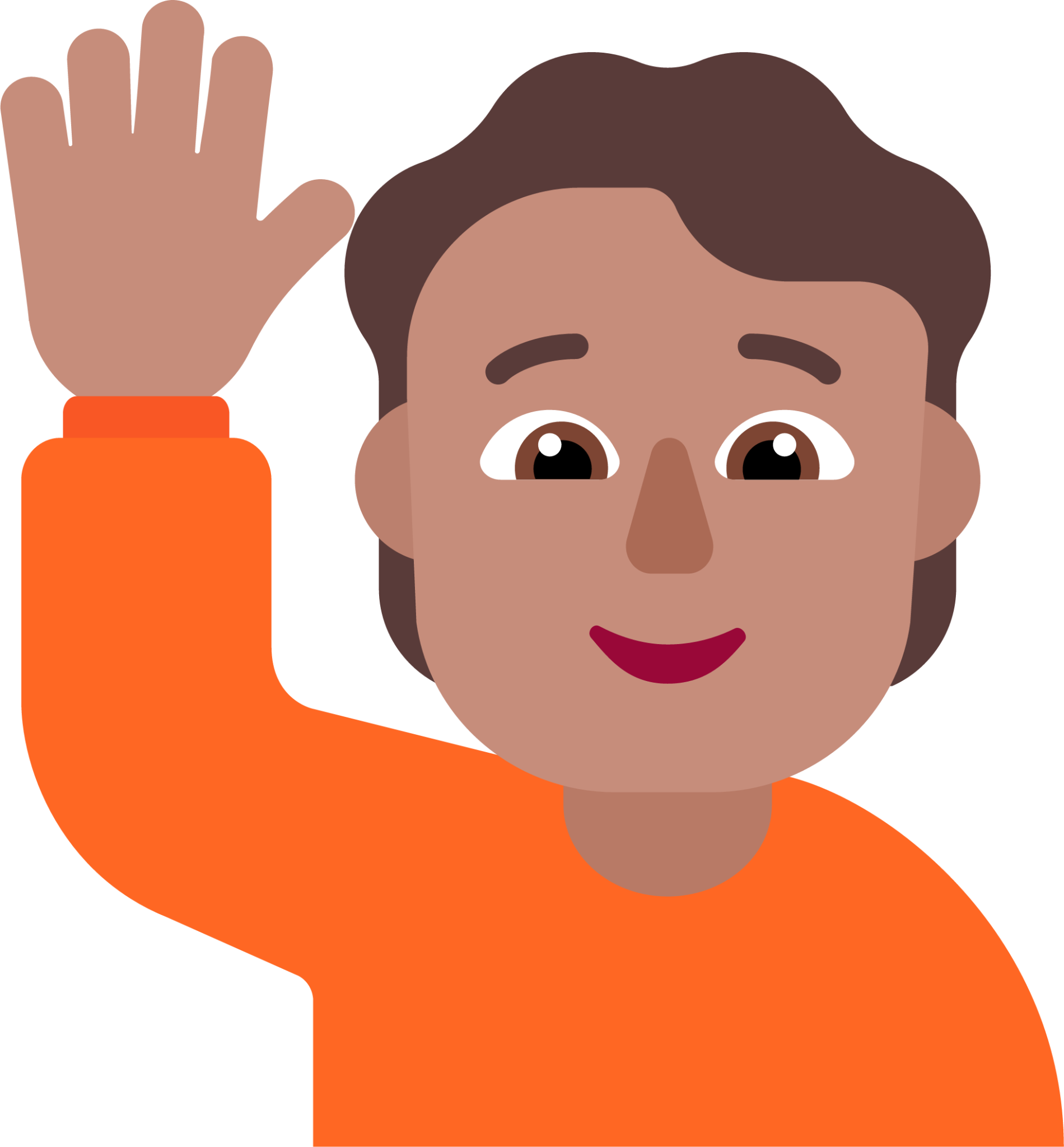 person raising hand medium emoji