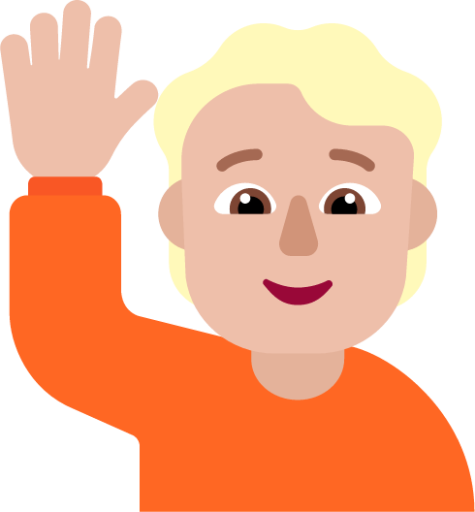 person raising hand medium light emoji