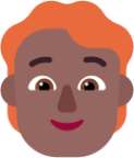 person red hair medium dark emoji