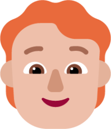 person red hair medium light emoji