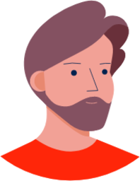 person red shit beard illustration