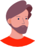 person red shit beard illustration