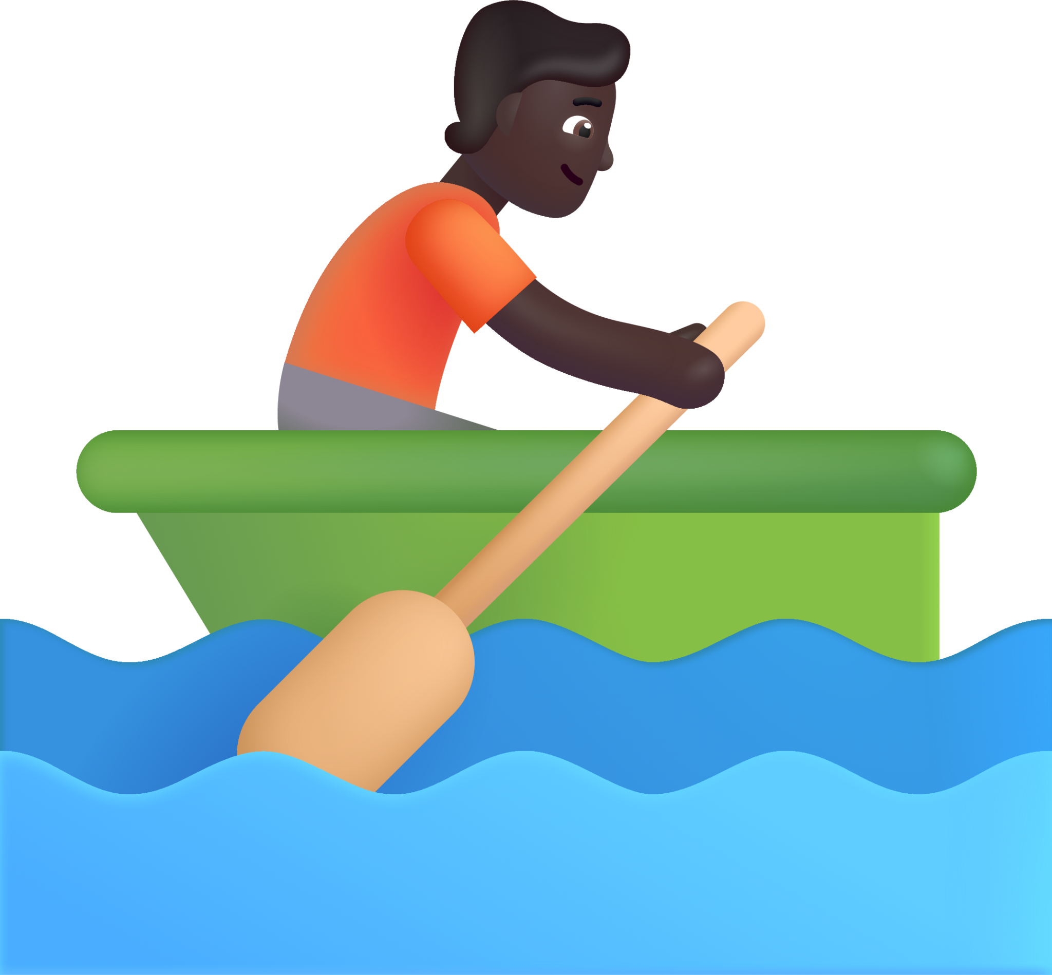 person rowing boat dark emoji