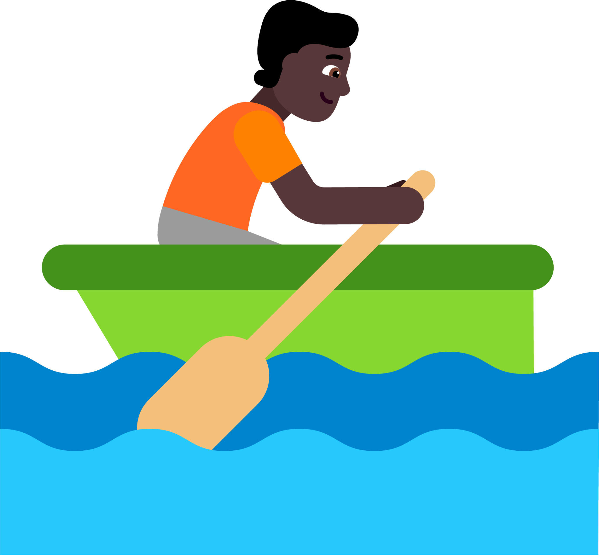 person rowing boat dark emoji