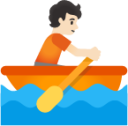 person rowing boat: light skin tone emoji