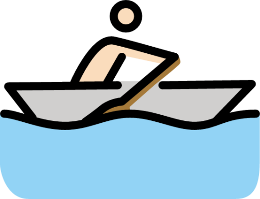 person rowing boat: light skin tone emoji