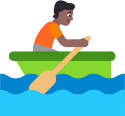 person rowing boat medium dark emoji