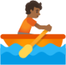 person rowing boat: medium-dark skin tone emoji