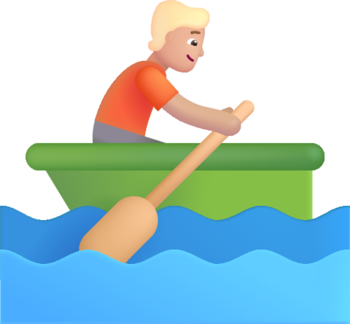 person rowing boat medium light emoji