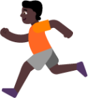 person running dark emoji