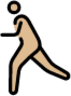 person running: medium-light skin tone emoji