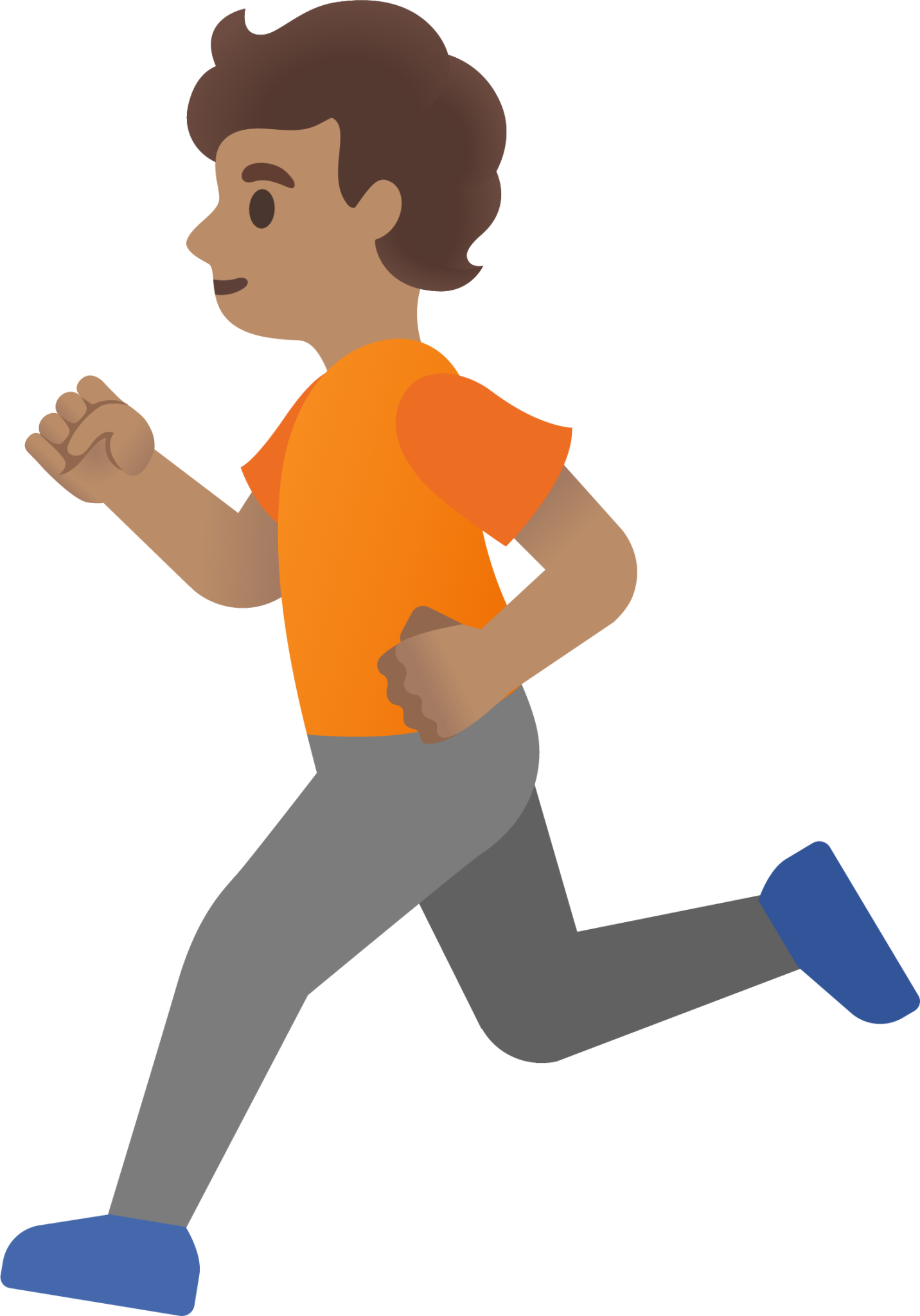 person running: medium skin tone emoji