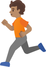 person running: medium skin tone emoji