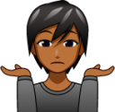person shrugging (brown) emoji