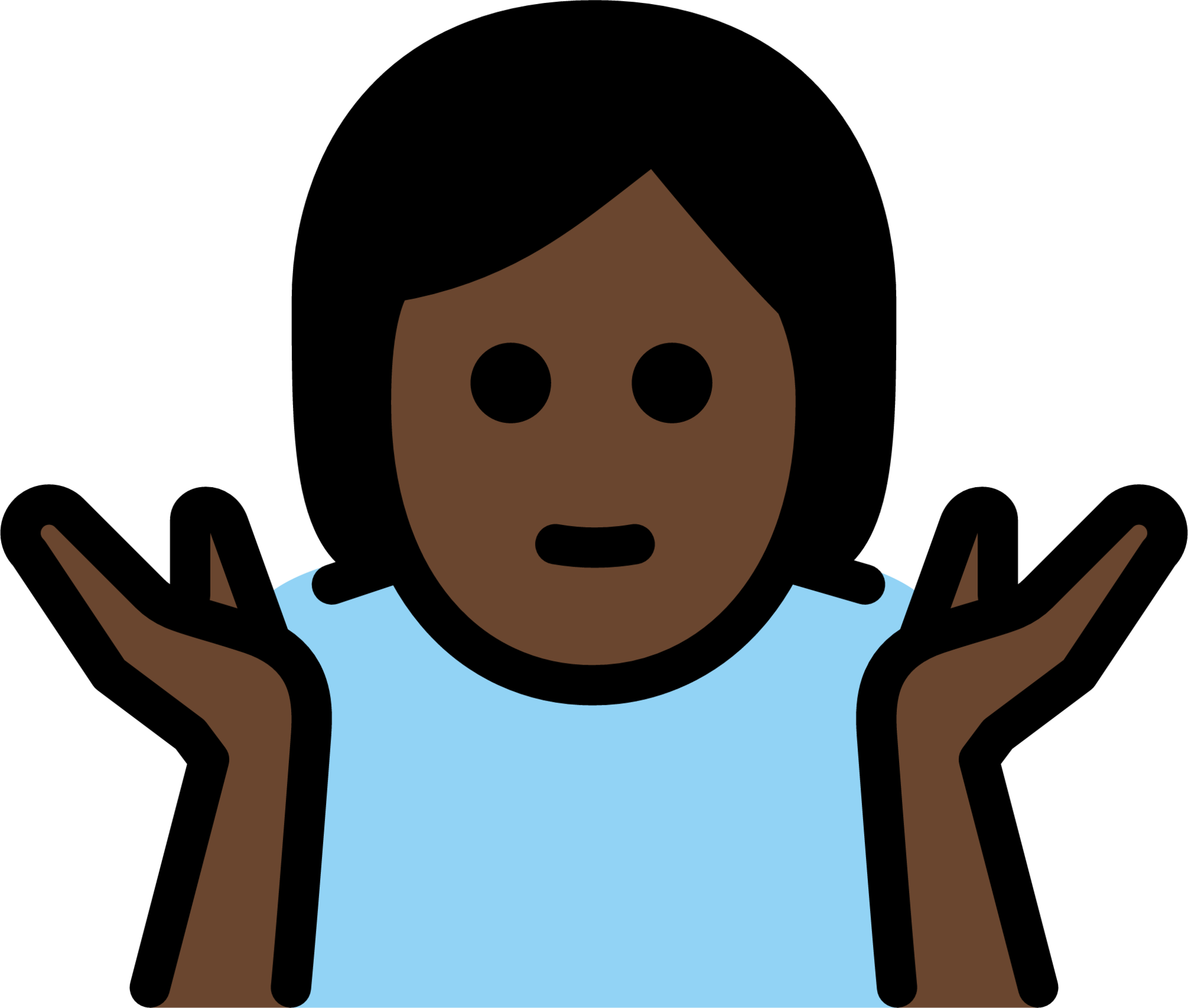 person shrugging: dark skin tone emoji