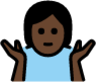 person shrugging: dark skin tone emoji