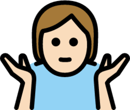 person shrugging: light skin tone emoji