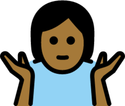 person shrugging: medium-dark skin tone emoji