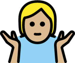 person shrugging: medium-light skin tone emoji